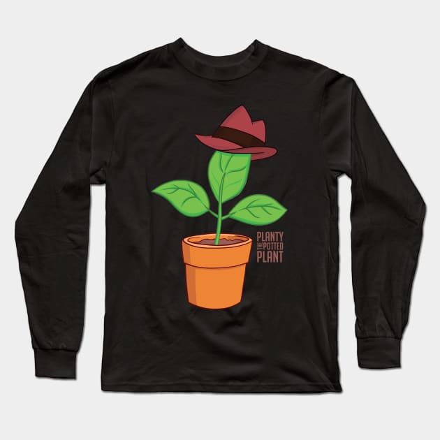 Planty the Potted Plant Long Sleeve T-Shirt by polliadesign